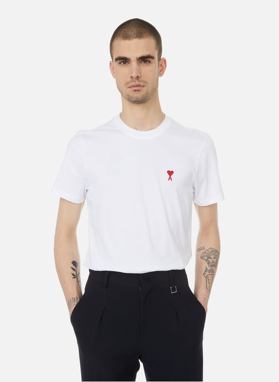 T-shirt en coton biologique Blanc by AMI PARIS AMI PARIS T-shirt en coton biologique Blanc