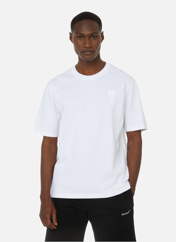T-shirt oversize en coton biologique Blanc by AMI PARIS AMI PARIS T-shirt oversize en coton biologique Blanc