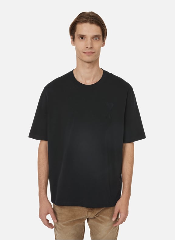 T-shirt oversize en coton biologique Noir by AMI PARIS AMI PARIS T-shirt oversize en coton biologique Noir