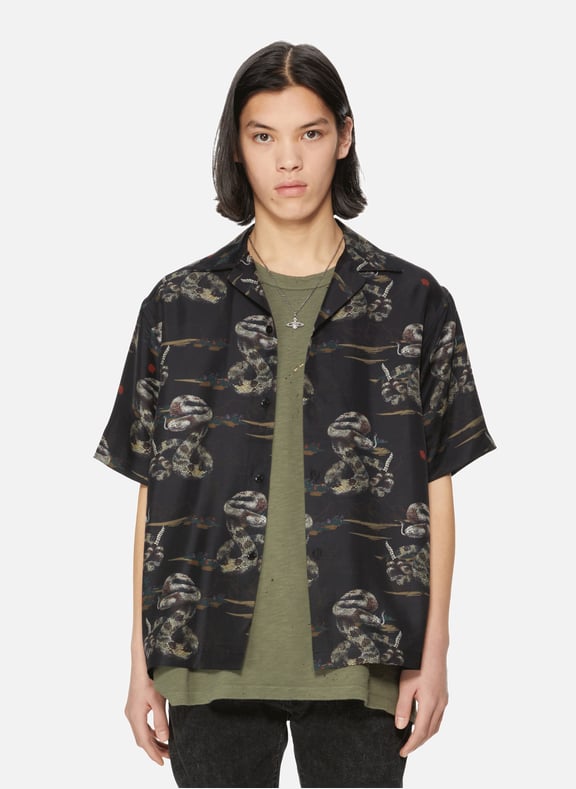 Chemise imprimée en soie Noir by AMIRI AMIRI Chemise imprimée en soie Noir