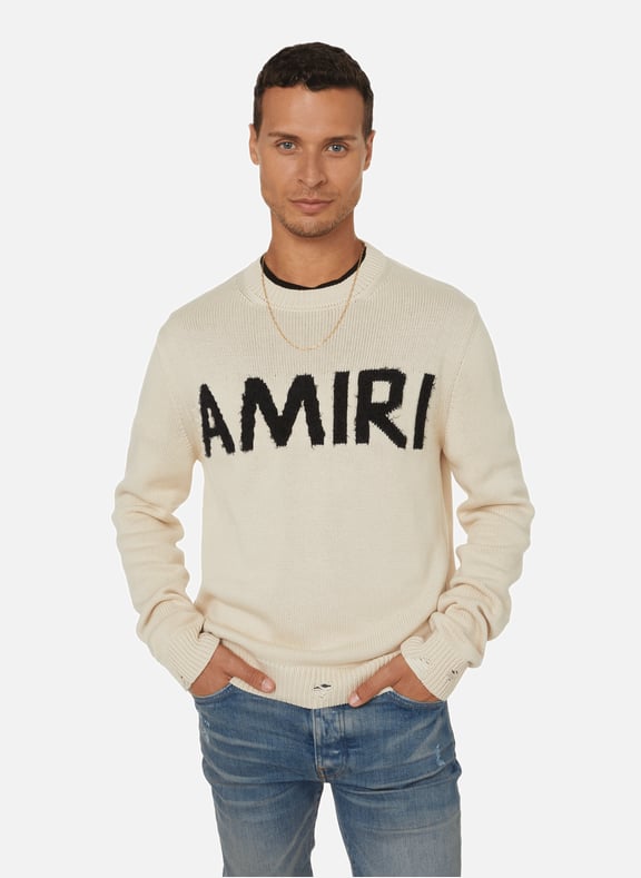 PULL LOGO EFFET FOURRURE - AMIRI pour HOMME | Printemps.com pull amiri