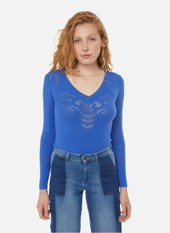 Pull Larrosa col V Bleu by ANNE FONTAINE ANNE FONTAINE Pull Larrosa col V Bleu
