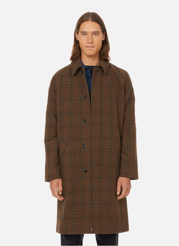 Manteau pied de poule en laine mélangée Marron by A.P.C. A.P.C. Manteau pied de poule en laine mélangée Marron