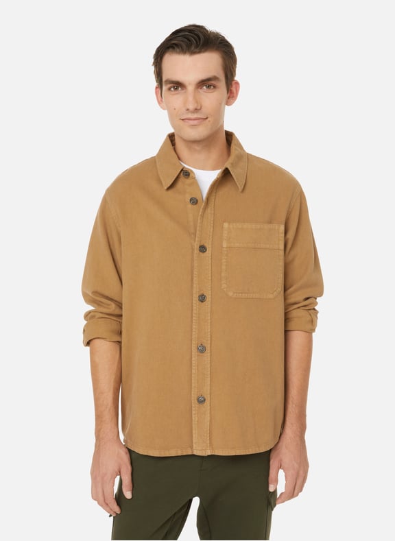 Surchemise Basile en coton et lin Marron by A.P.C. A.P.C. Surchemise Basile en coton et lin Marron