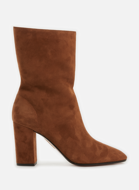 Boogie ankle boots in suede leather BrownAQUAZZURA 