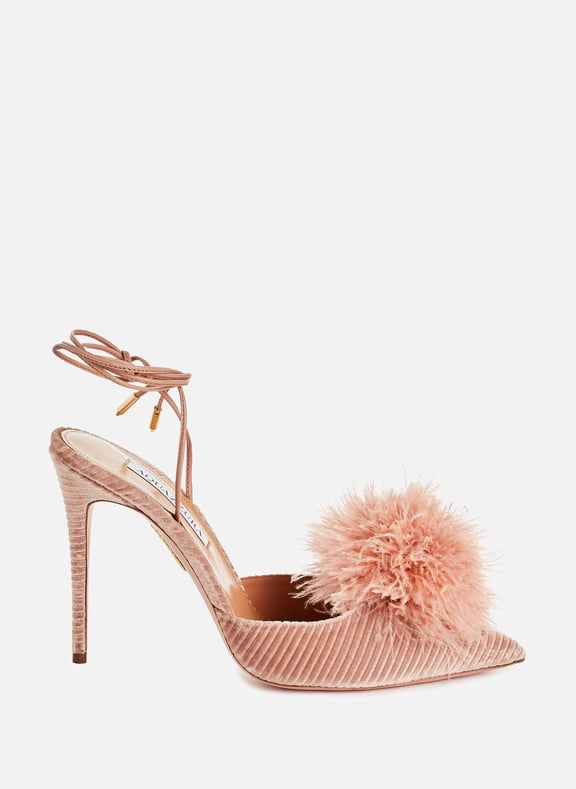 Escarpins en velours côtelé Rose by AQUAZZURA AQUAZZURA Escarpins en velours côtelé Rose