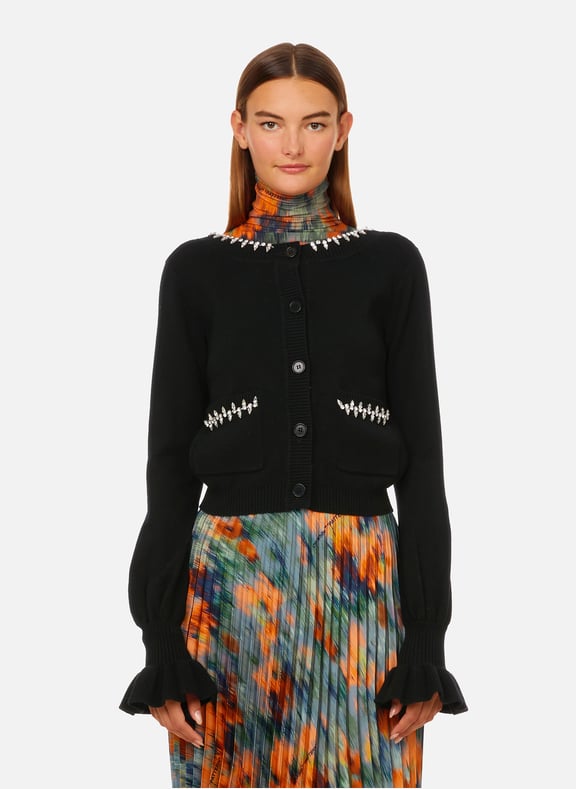 Cardigan à strass Noir by AREA AREA Cardigan à strass Noir