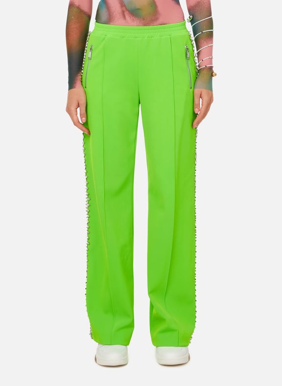 Pantalon à détail strass Vert by AREA AREA Pantalon à détail strass Vert