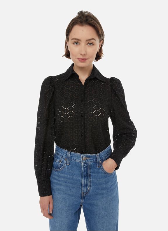 Chemise Pivoine en coton Noir by AU PRINTEMPS PARIS AU PRINTEMPS PARIS Chemise Pivoine en coton Noir