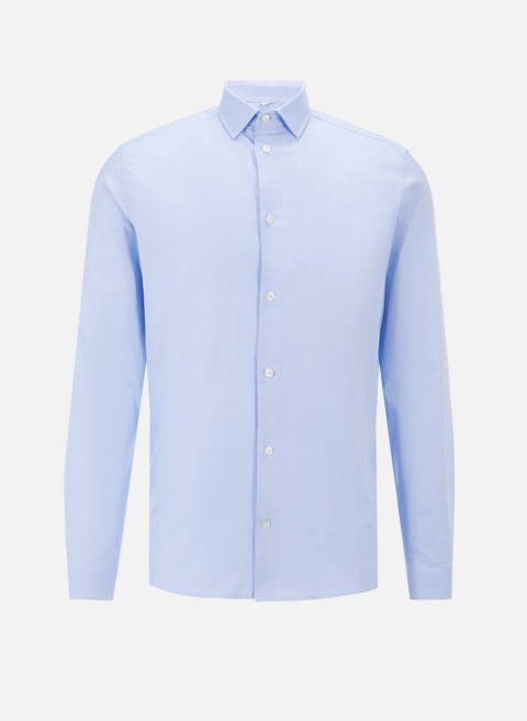 Slim cotton shirt BlueAU PRINTEMPS PARIS 