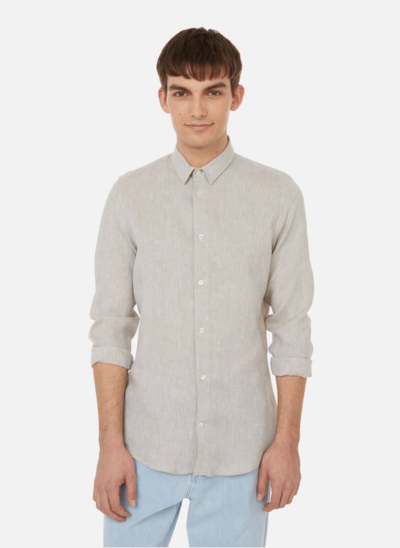 Chemise chinée en lin Beige by AU PRINTEMPS PARIS AU PRINTEMPS PARIS Chemise chinée en lin Beige