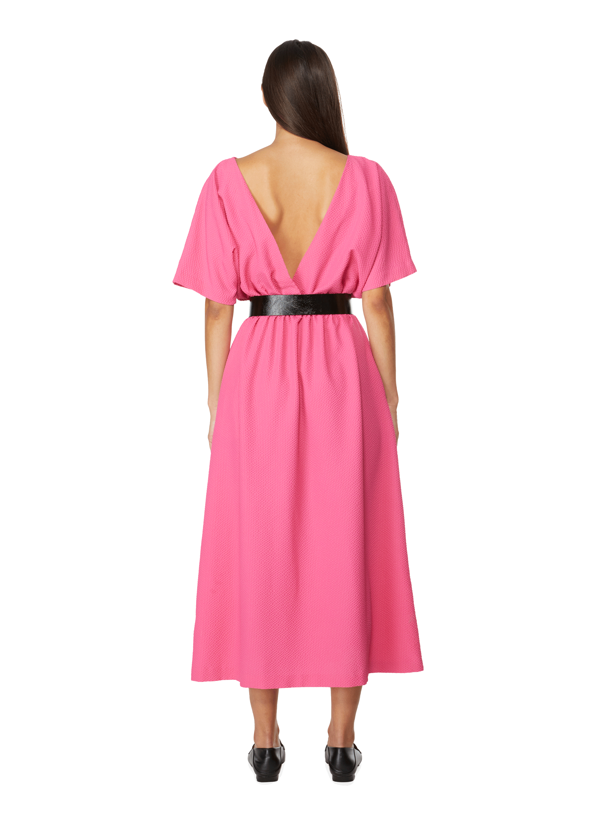 Robe fluide ceinturée rose fushia fille | La Halle