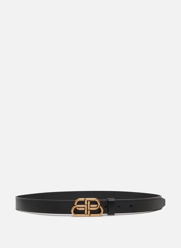 Ceinture Fine à Logo BB Noir by BALENCIAGA BALENCIAGA Ceinture Fine à Logo BB Noir
