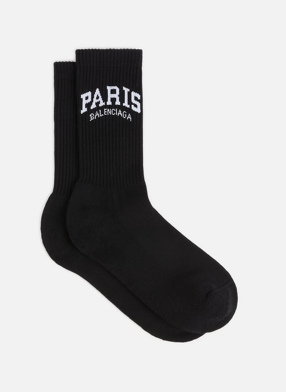 Chaussettes Tennis Cities Paris en coton Noir by BALENCIAGA BALENCIAGA Chaussettes Tennis Cities Paris en coton Noir