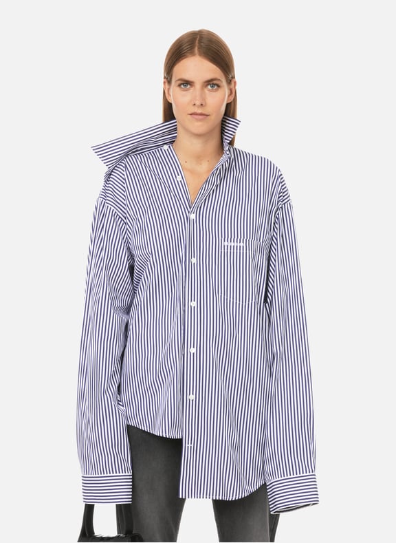 CHEMISE RAY E ASYM TRIQUE EN POPELINE DE COTON BALENCIAGA pour