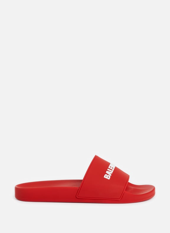 Claquettes avec logo imprimé Rouge by BALENCIAGA BALENCIAGA Claquettes avec logo imprimé Rouge