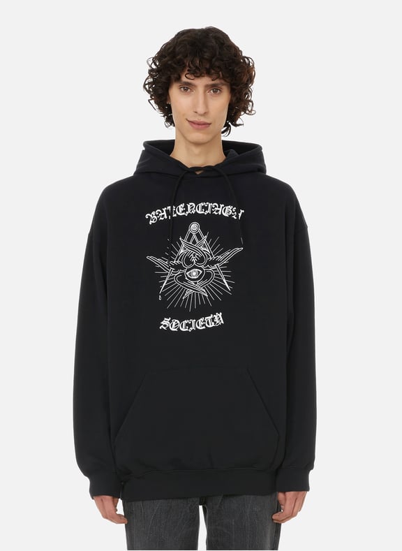 Hoodie imprimé Free Your Mind Noir by BALENCIAGA BALENCIAGA Hoodie imprimé Free Your Mind Noir