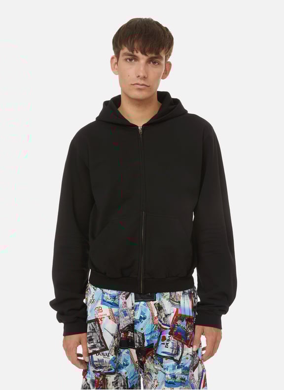 Hoodie zippée en coton Noir by BALENCIAGA BALENCIAGA Hoodie zippée en coton Noir