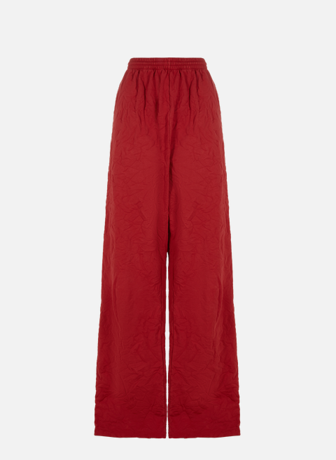 Pantalon de survêtement effet fripé en coton RougeBALENCIAGA 