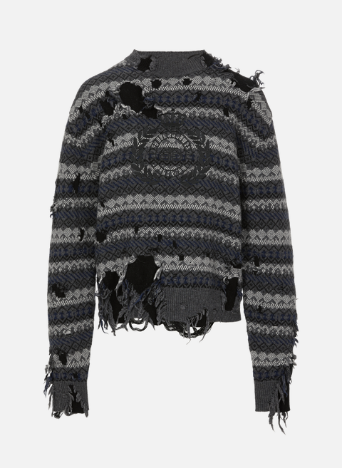 Pullover aus Wollmischung im Used-Look GrauBALENCIAGA 