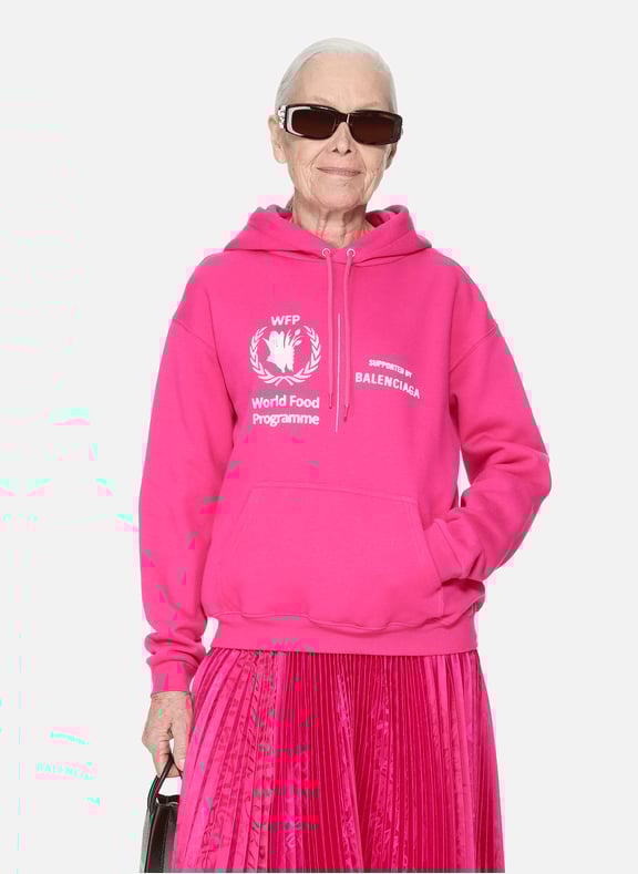 Sweat-shirt à capuche WFP en coton Rose by BALENCIAGA BALENCIAGA Sweat-shirt à capuche WFP en coton Rose
