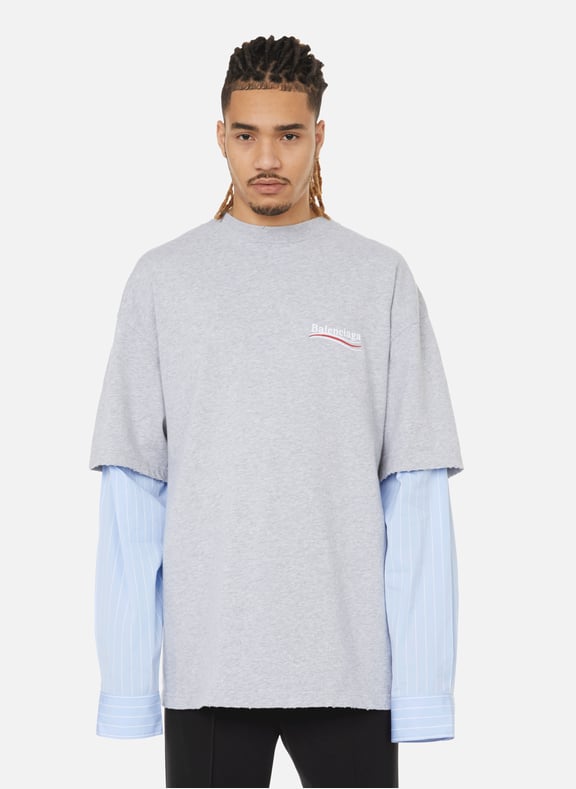 T-shirt en jersey de coton Gris by BALENCIAGA BALENCIAGA T-shirt en jersey de coton Gris