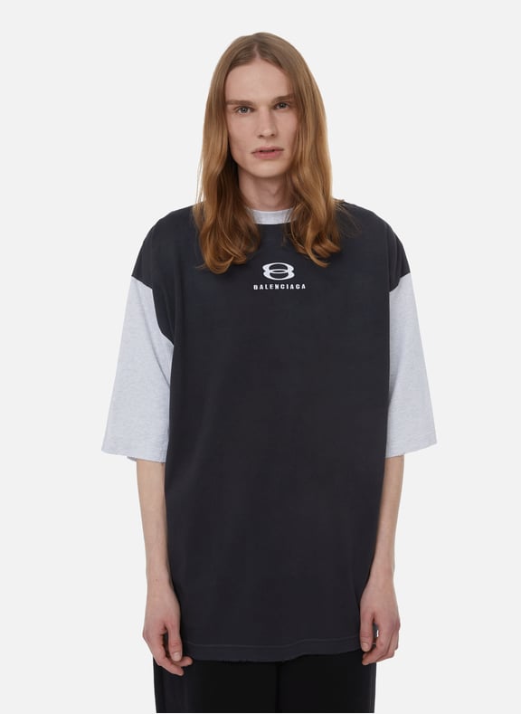 T-shirt oversize à logo en coton Multicolore by BALENCIAGA BALENCIAGA T-shirt oversize à logo en coton Multicolore