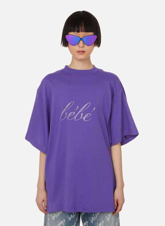 BALENCIAGA T-shirt oversize en coton Violet