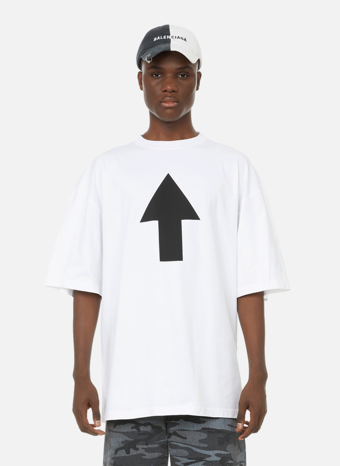 T-shirt oversize imprimé en coton BALENCIAGA
