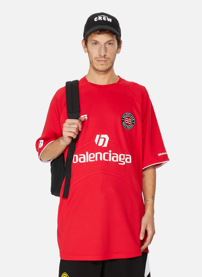 T-shirt Soccer en jersey perforé BALENCIAGA