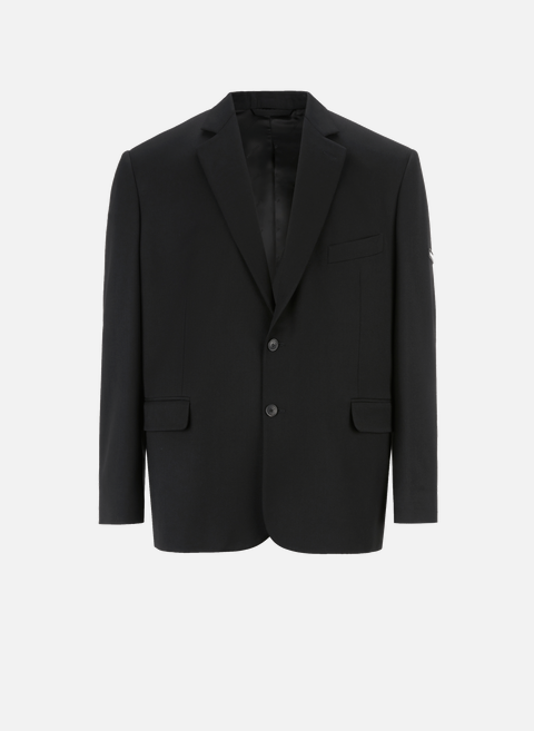 Single-breasted Washed wool blend jacket BlackBALENCIAGA 