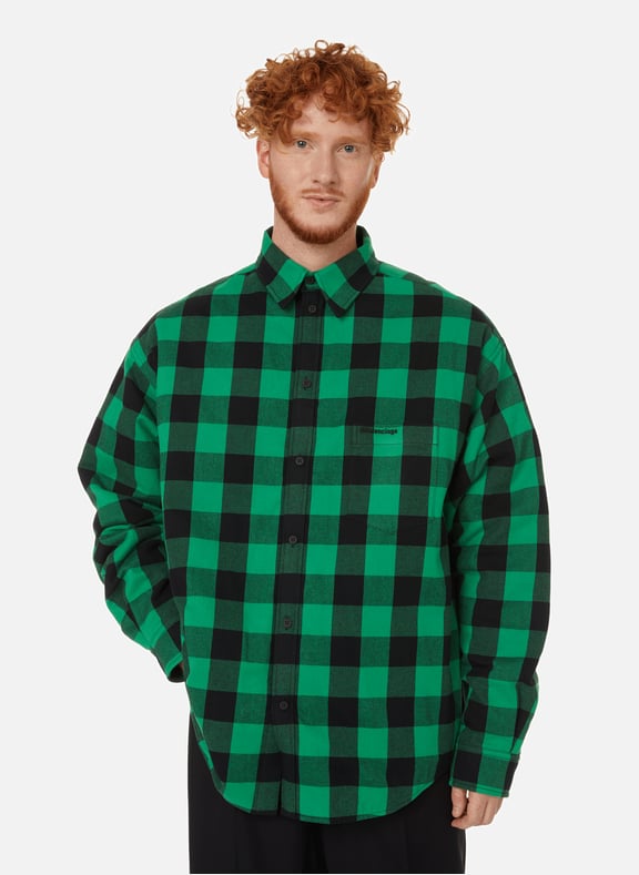 Balenciaga online plaid shirt