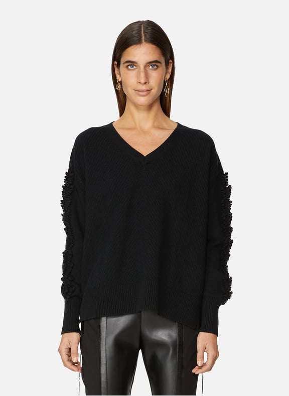 Pull col v en cachemire Noir by BARRIE BARRIE Pull col v en cachemire Noir
