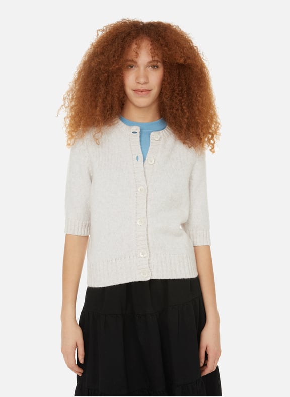 Cardigan Carlee en laine et coton Beige by BAUM UND PFERDGARTEN BAUM UND PFERDGARTEN Cardigan Carlee en laine et coton Beige