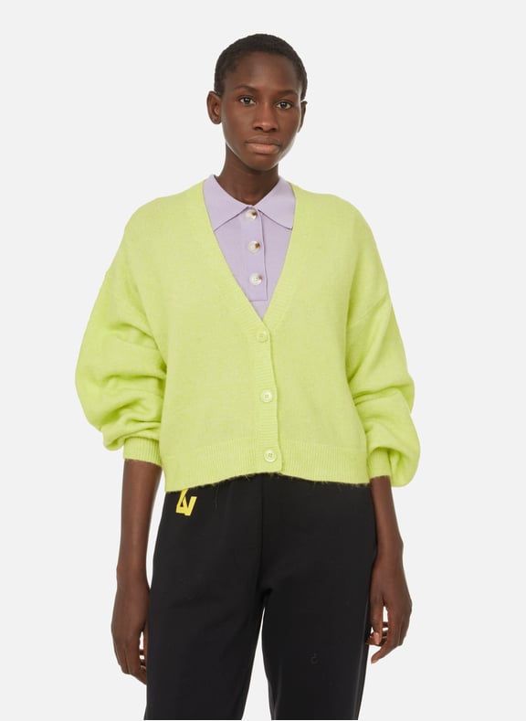 Cardigan Chasmeen en polyester recyclé et alpaga mélangés Vert by BAUM UND PFERDGARTEN BAUM UND PFERDGARTEN Cardigan Chasmeen en polyester recyclé et alpaga mélangés Vert