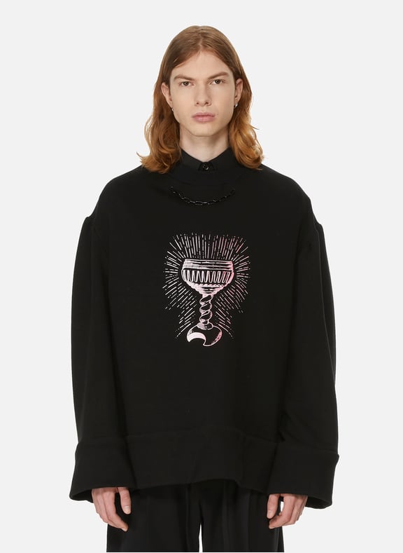 Sweatshirt à imprimé Noir by BORAMY VIGUIER BORAMY VIGUIER Sweatshirt à imprimé Noir