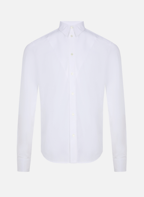 Shirt with pleated bib in cotton WhiteBOTTEGA VENETA 