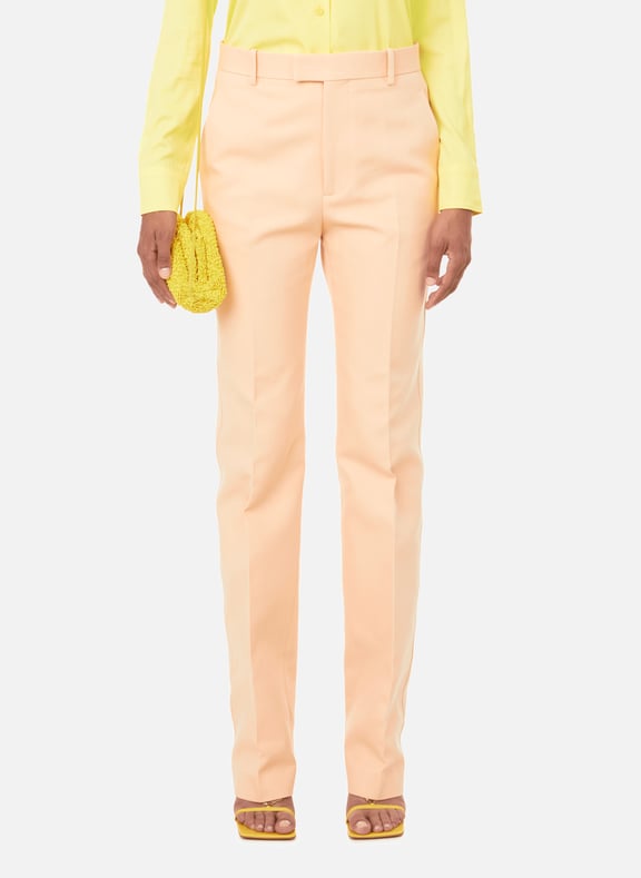 Pantalon droit en toile de coton Rose by BOTTEGA VENETA BOTTEGA VENETA Pantalon droit en toile de coton Rose