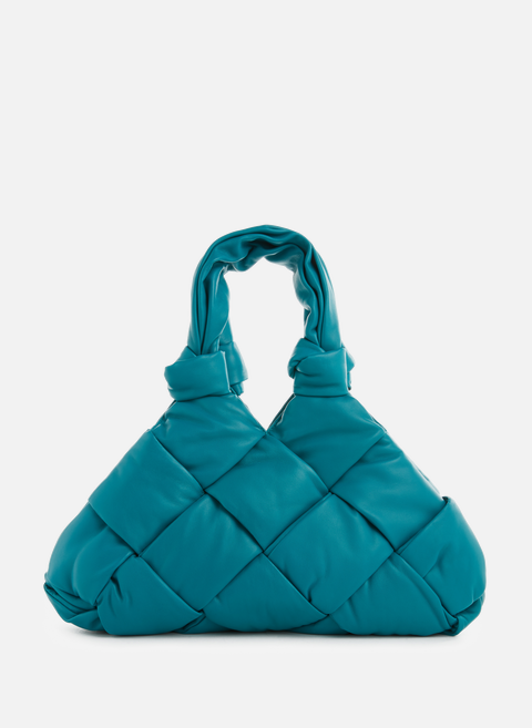 Blaue gepolsterte Lock-Handtasche aus LederBOTTEGA VENETA 