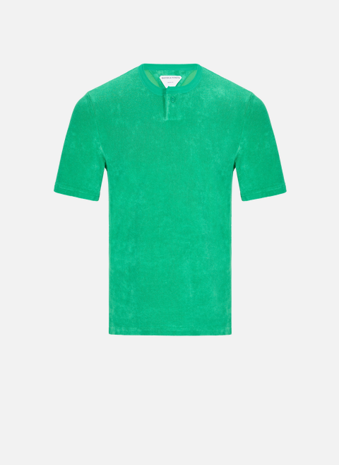 T-Shirt aus Baumwollmischung GrünBOTTEGA VENETA 