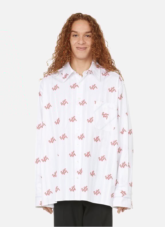 Chemise à logo en coton organique Blanc by BOTTER BOTTER Chemise à logo en coton organique Blanc