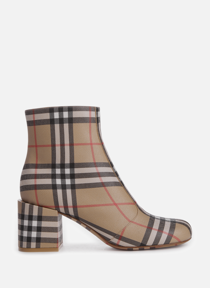 BURBERRY Check pattern ankle boots