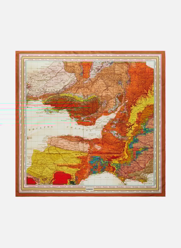 Carré de soie imprimé carte Multicolore by BURBERRY BURBERRY Carré de soie imprimé carte Multicolore