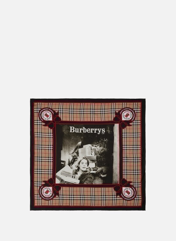 Foulard à imprimé campagne d'archive en soie Multicolore by BURBERRY BURBERRY Foulard à imprimé campagne d'archive en soie Multicolore