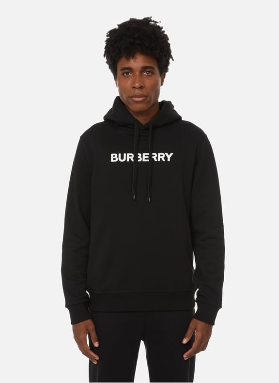 Hoodie en coton molleton Noir by BURBERRY BURBERRY Hoodie en coton molleton Noir