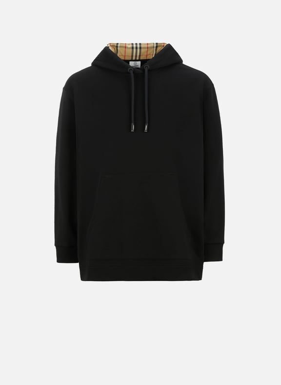 Sweat à capuche oversize en coton biologique Noir by BURBERRY BURBERRY Sweat à capuche oversize en coton biologique Noir