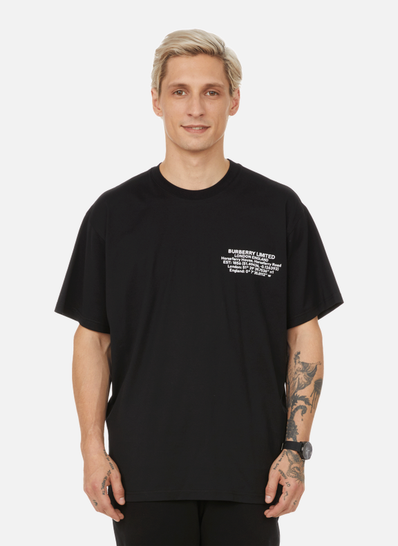 BURBERRY T-shirt imprimé en coton Noir