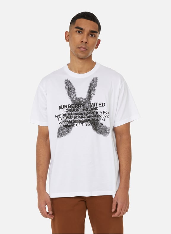 T-shirt oversize à imprimé montage en coton organique Blanc by BURBERRY BURBERRY T-shirt oversize à imprimé montage en coton organique Blanc