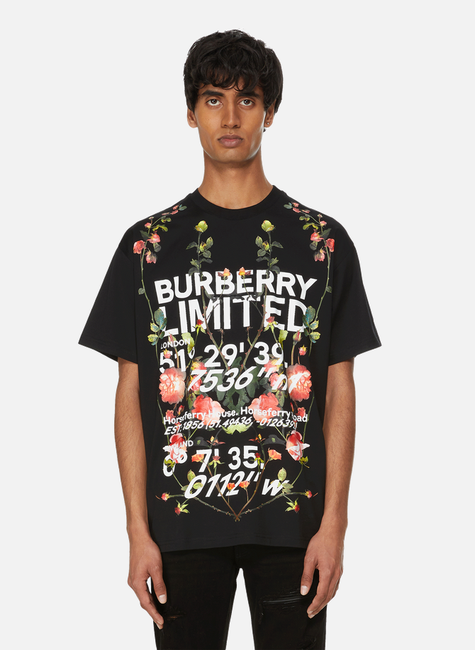 T-shirt oversize en coton à imprimé montage BURBERRY