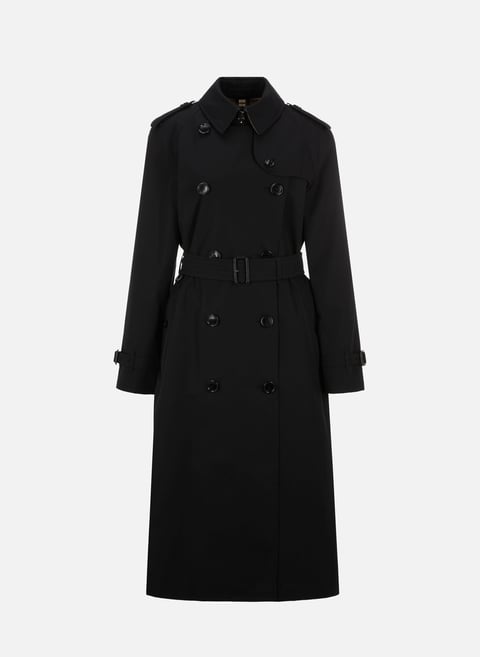 Belted trench coat in cotton twill BlackBURBERRY 